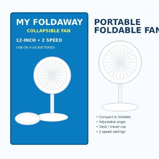 Portable Foldable Fan (My Foldaway 12")